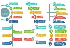 Set of six elements of infographic design. Step by step infographic design template. Vector illustration