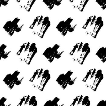 Seamless pattern with dark hand drawn scribble smear on white background. Abstract grunge texture. Vector illustration
