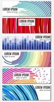 Set of six colorful abstract header banners with curved lines and place for text. Vector backgrounds for web design.