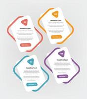 Abstract text presentation infographic card with intertwine shape vector