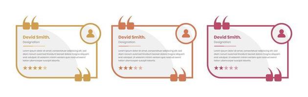 Customer feedback card with rating star for website and presentation vector