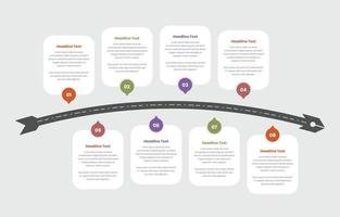 negocio mapa vial o cronograma infografía modelo con número para texto y datos presentación vector