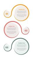 Steps infographic business text presentation template with abstract infinity shape vector