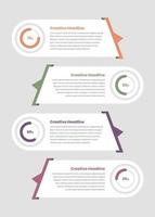 Text presentation infographic template with graph and abstract shape vector