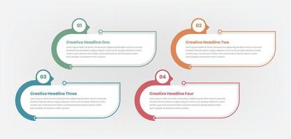 Point text presentation or business timeline infographic template with rounded abstract shape vector