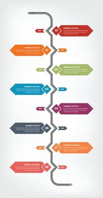 Long timeline vertical infographic text presentation template