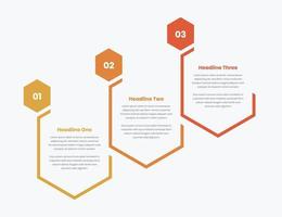 Steps infographic with geomatric shape and number for data presentation vector