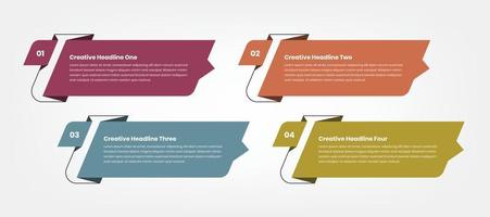 Infographic business point text presentation template with abstract shapes vector