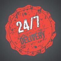 24-7 Delivery, Red Stamp vector