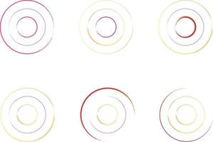 Set Of 6 Geometric Shapes Made With Colored Lines vector