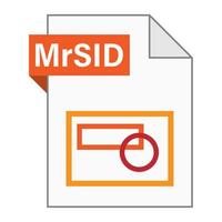 Modern flat design of MrSID file icon for web vector