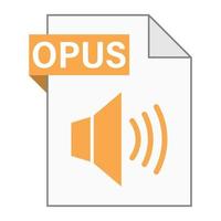 Modern flat design of OPUS file icon for web vector