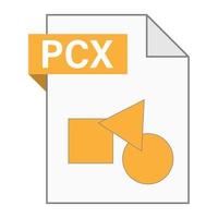 Modern flat design of PCX file icon for web vector