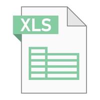 diseño plano moderno de icono de archivo xls para web vector