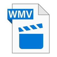 Modern flat design of WMV file icon for web vector