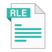 Modern flat design of RLE file icon for web vector