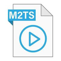 Modern flat design of M2TS file icon for web vector