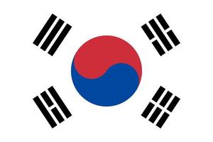 South Korea flag simple illustration for independence day or election vector