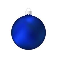 juguete de árbol de navidad azul o bola volumétrica y ilustración de color realista vector