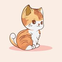 kawaii linda gatitos gato vector diseño gato dibujos animados pegatina para saludo elemento diseño