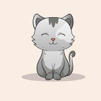 kawaii linda gatitos gato vector diseño gato dibujos animados pegatina para saludo elemento diseño