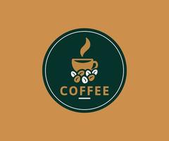 Coffee shop logo design template. Retro coffee badge emblem vector