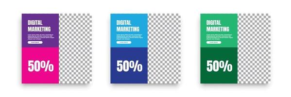 Digital marketing social media post template. vector