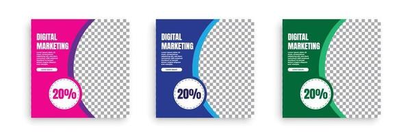 Digital marketing social media post template. vector