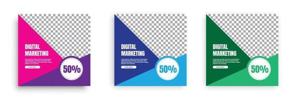 Digital marketing social media post template. vector