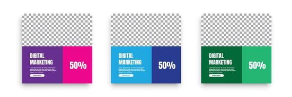 Digital marketing social media post template. vector