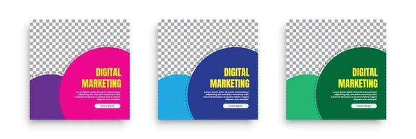 Plantilla de publicación de redes sociales de marketing digital. vector