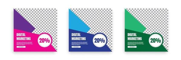 Digital marketing social media post template. vector