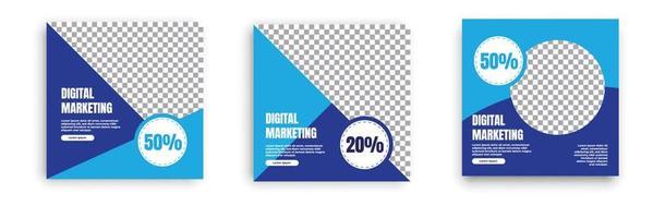 Digital marketing social media post template. vector