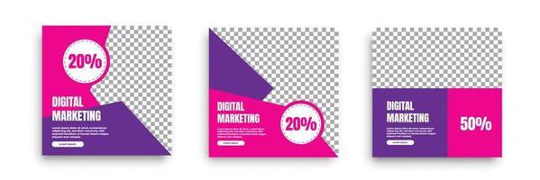 Digital marketing social media post template. vector