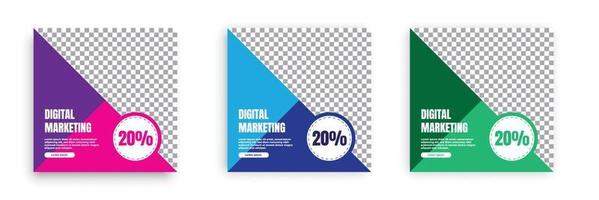 Digital marketing social media post template. vector