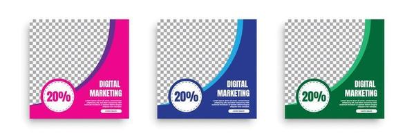 Digital marketing social media post template. vector