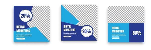 Digital marketing social media post template. vector