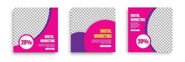 Digital business marketing social media post template vector