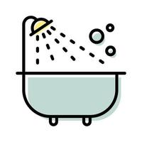 bathtub shower bathroom spa and salon icon vector illustration