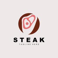 Beef Logo, Meat Steak Vector, Grill Cuisine Design, Steak Restaurant Brand Template Icon vector