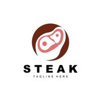 Beef Logo, Meat Steak Vector, Grill Cuisine Design, Steak Restaurant Brand Template Icon vector