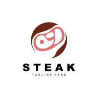 Beef Logo, Meat Steak Vector, Grill Cuisine Design, Steak Restaurant Brand Template Icon vector