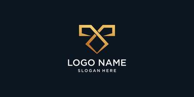 Creative logo design golden with unique concept Premium Vector