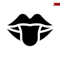 tongue inlips glyph icon vector