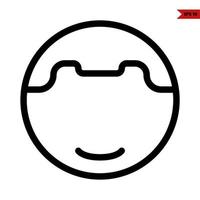 emoticon line icon vector