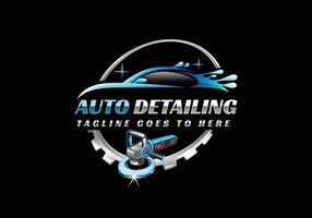 coche detallado logo auto detallado logo coche polaco logo coche Servicio logo coche lavar logo coche limpieza logo vector