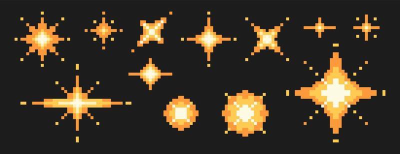 Pixel explosions in retro style