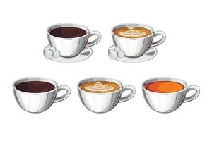 taza de café colección vector