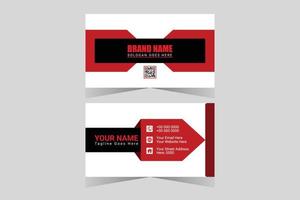 Red modern creative business card and name card, horizontal simple clean template vector design