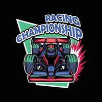 Race car championship design vector illustration for streetwear design